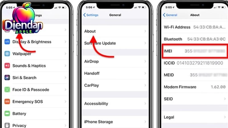 Cách kiểm tra imei Apple để xác minh thiết bị